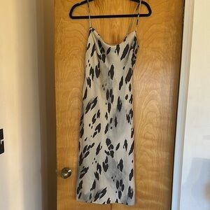 Black and Grey Cowl Neck Midi Slip Dress